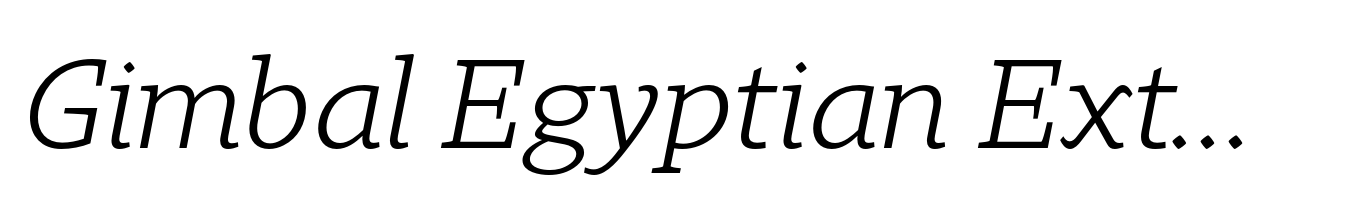Gimbal Egyptian Extended Book Italic